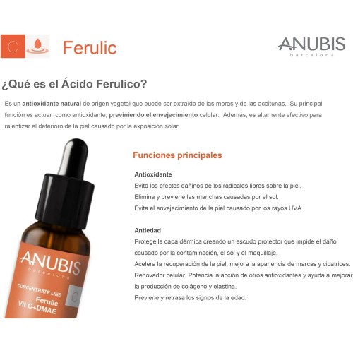 Anubis Ferulic فيتامين DMAE C + مركز 20 مل Anubis Ferulic فيتامين DMAE C + مركز 20 مل
